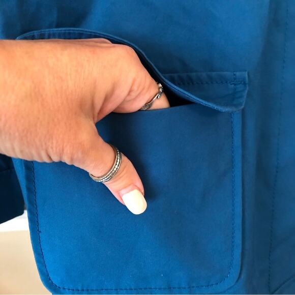 Old Navy Jacket Women’s Size Medium Blue Waterproof Rain Pea Coat Outerwear - Picture 4 of 13